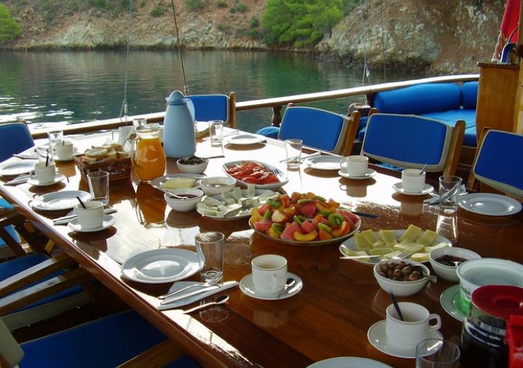 Food breakfast at sea