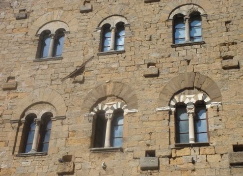 Volterra medieval windows close-up